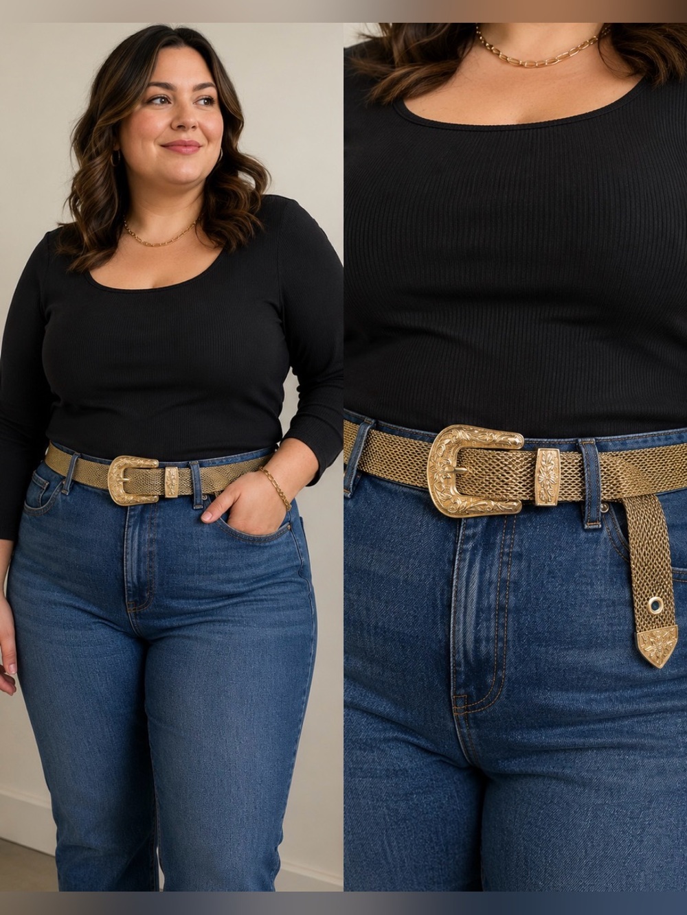 Gold Western Chain-Link Belt - Women Accessories